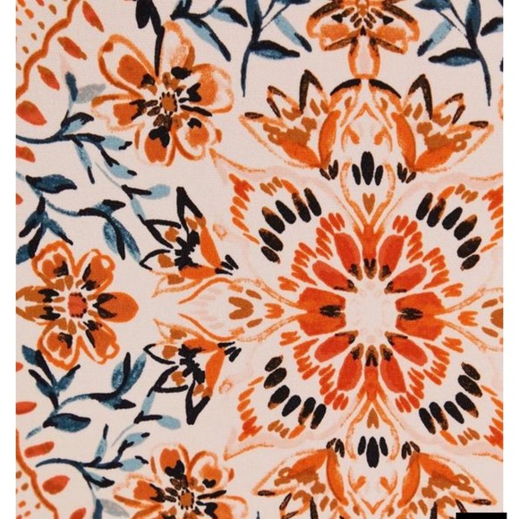 Torrid Woman Sz 3 PEACH MEDALLION STUDIO KNIT PUFF SLEEVE SKATER MIDI DRESS - Picture 7 of 8